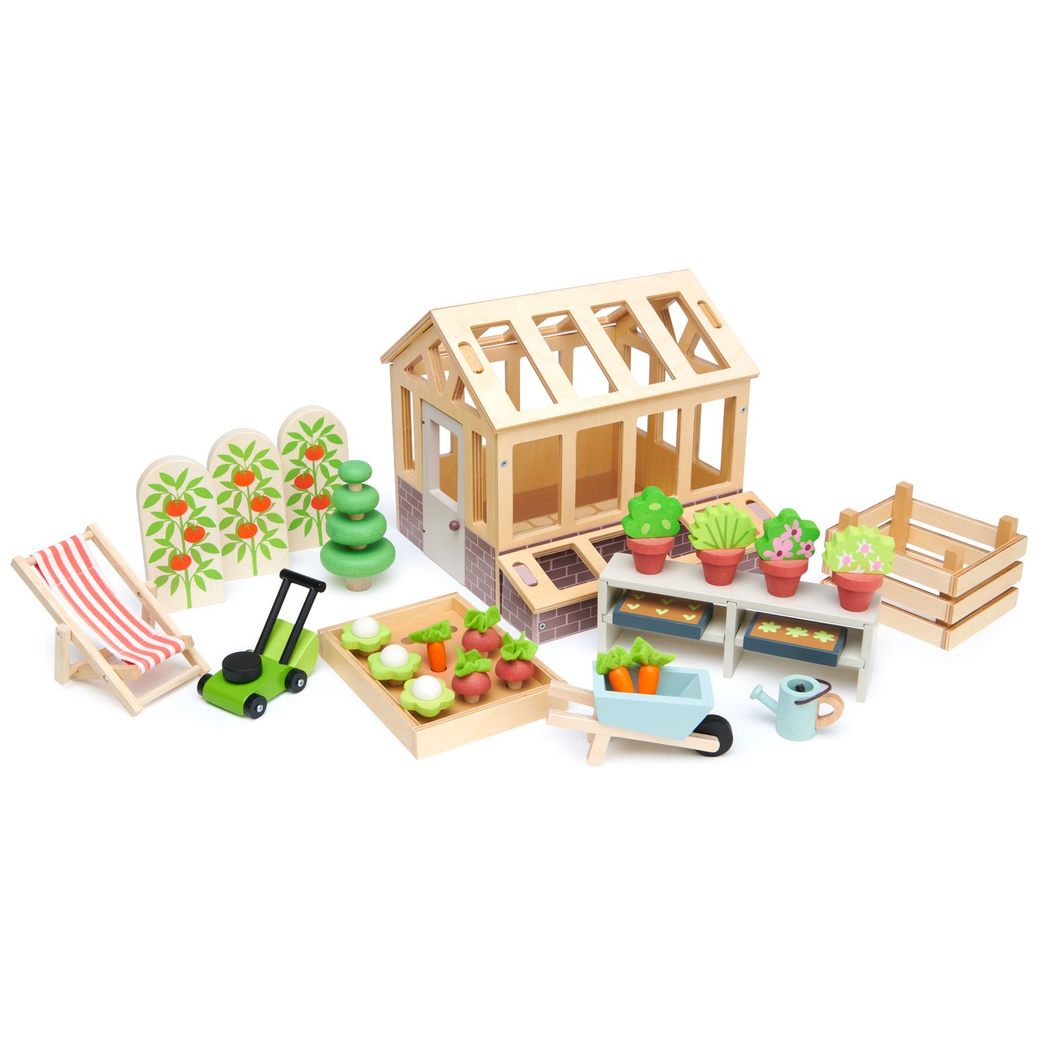 Tender Leaf Greenhouse Cottage Set Giardino Serra Legno