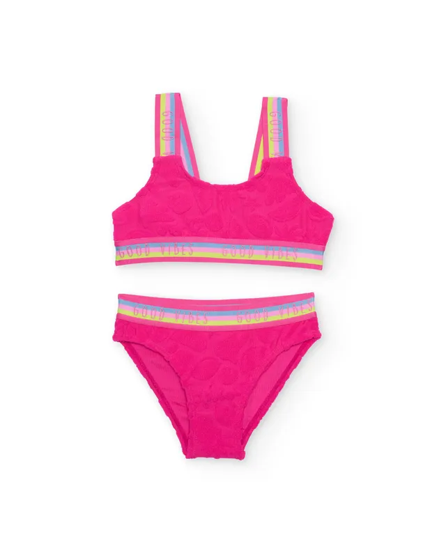Tuc Tuc bikini bambina fucsia texture fiori