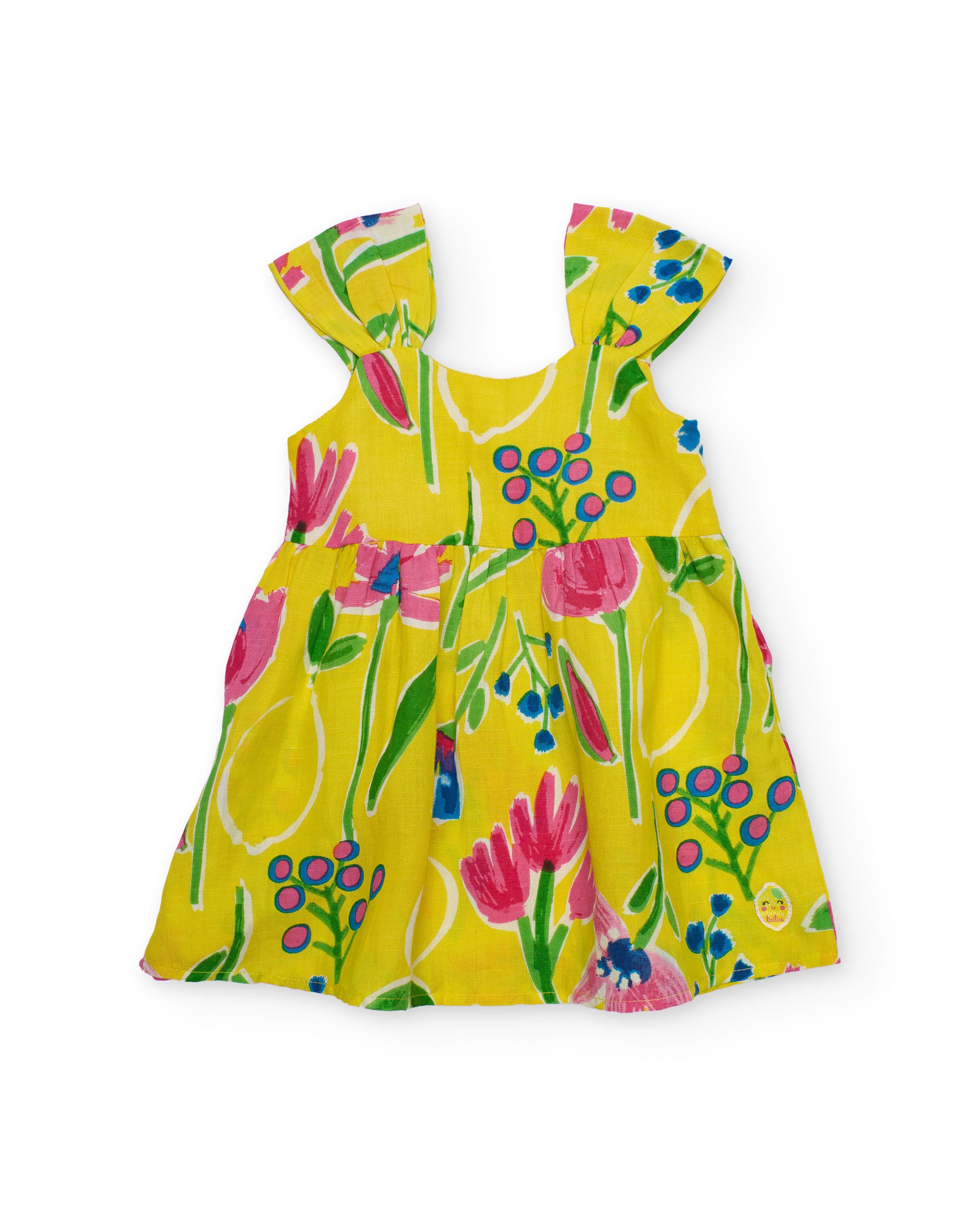 Tuc Tuc vestito bambina fiori giallo con rouche