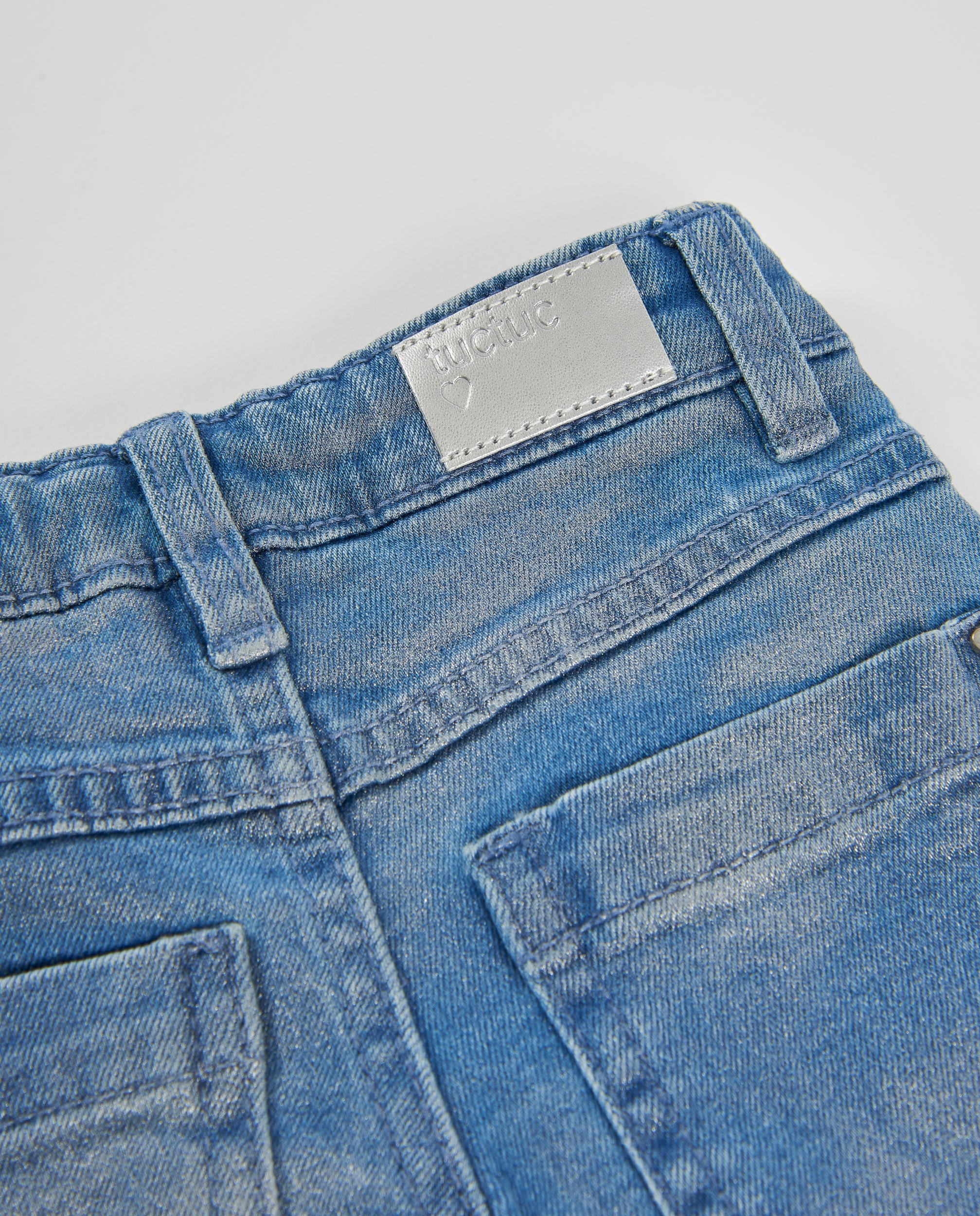 Tuc Tuc jeans bambina denim ricamo fiori
