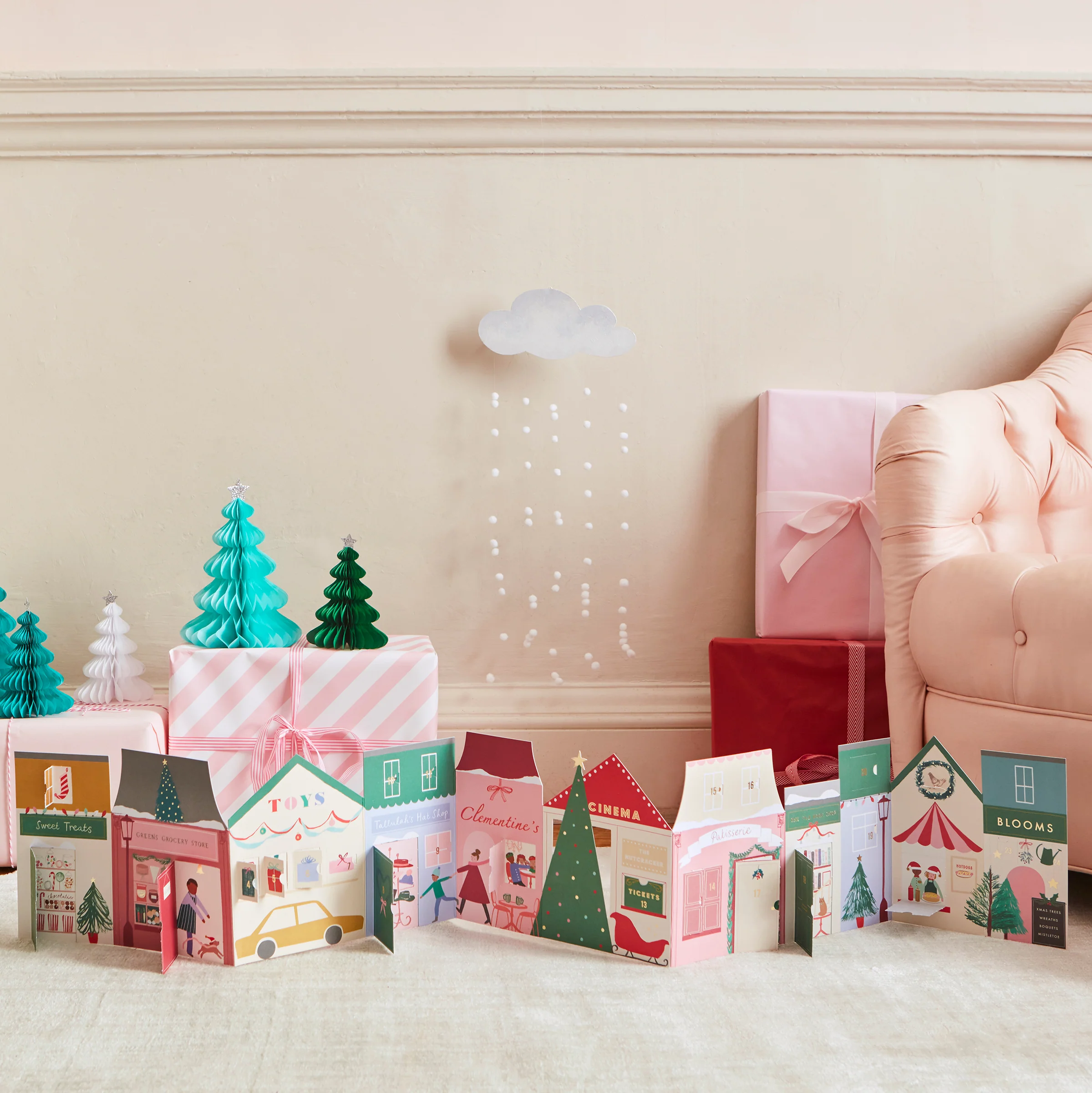 Meri Meri Christmas Street calendario avvento 24 finestre