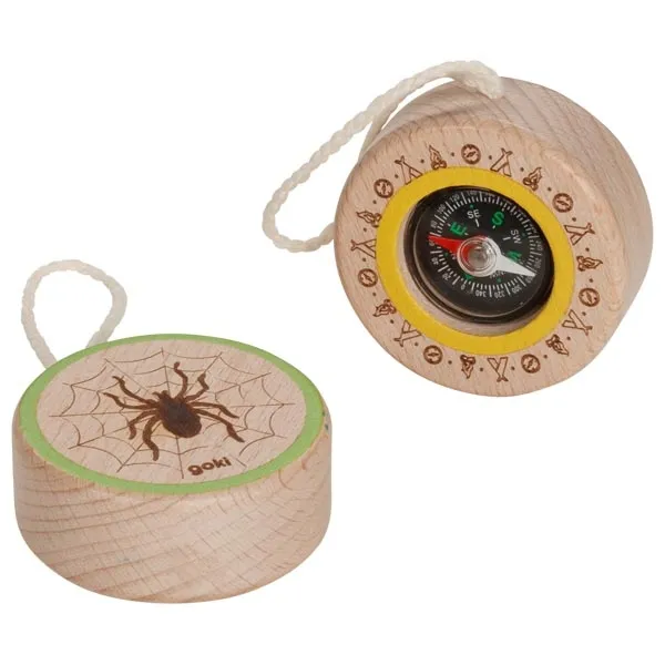 Goki Bussola Esploratore in Legno per Bambini 5 cm