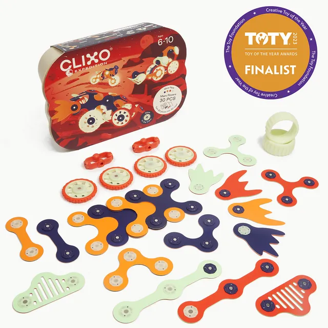 Clixo Mars Rovers gioco magnetico 29 pezzi glow in the dark