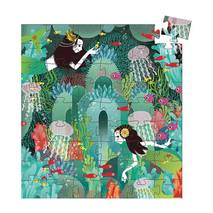 Djeco Aquatic Paradise puzzle silhouette 54 pezzi