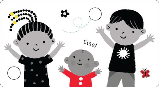 Usborne Ciao Bebè libro cartonato bianco e nero 12 pagine