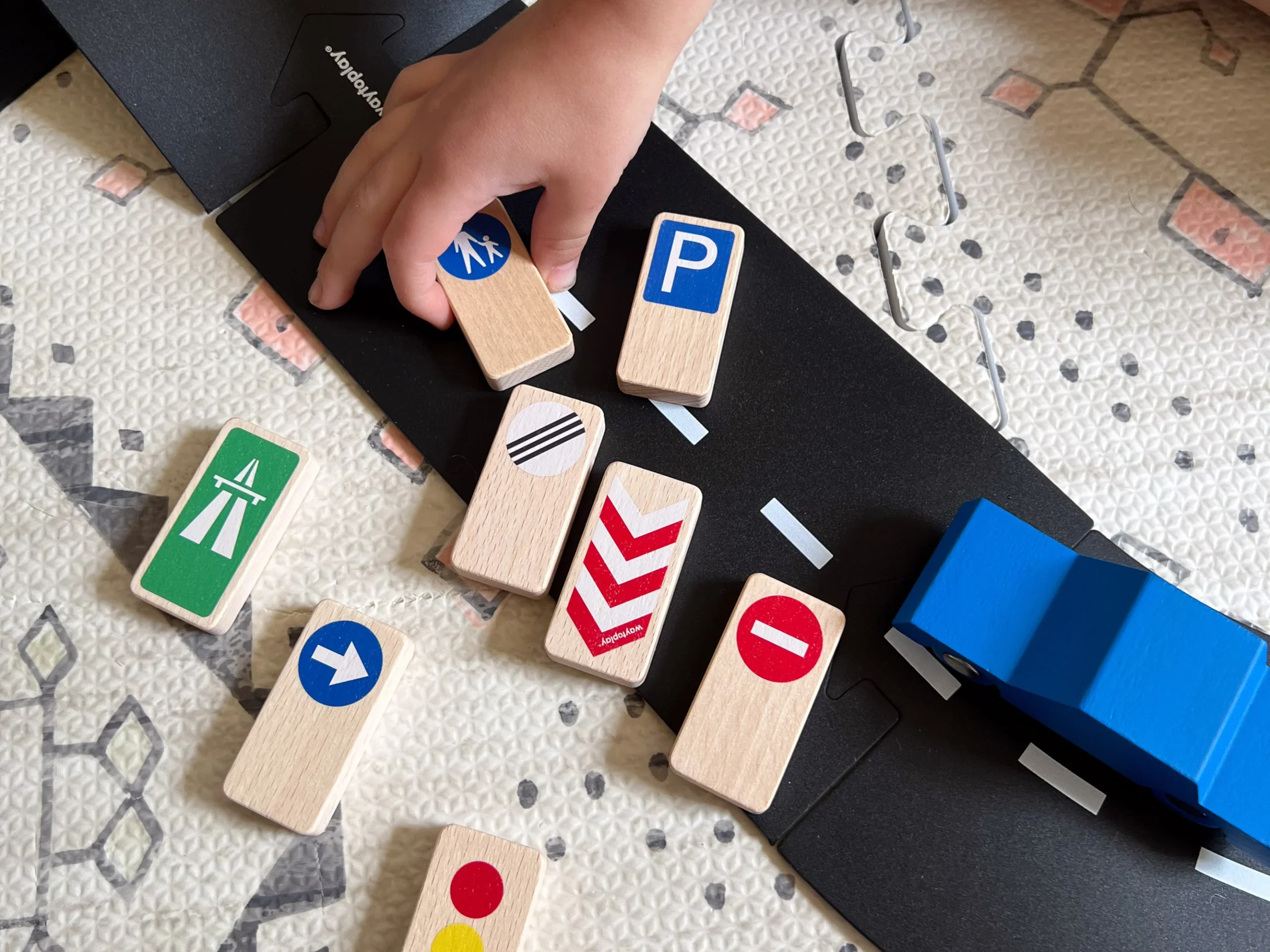 Waytoplay Traffic segnali stradali legno 8 pezzi