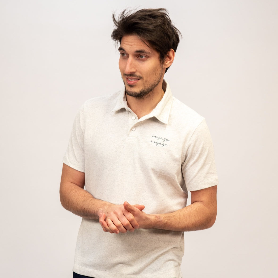 Ella and Rapha Voyage Voyage polo grigio chiaro cotone