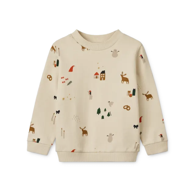 Liewood Thora Holiday Felpa Cotone Bio Bambini Natale