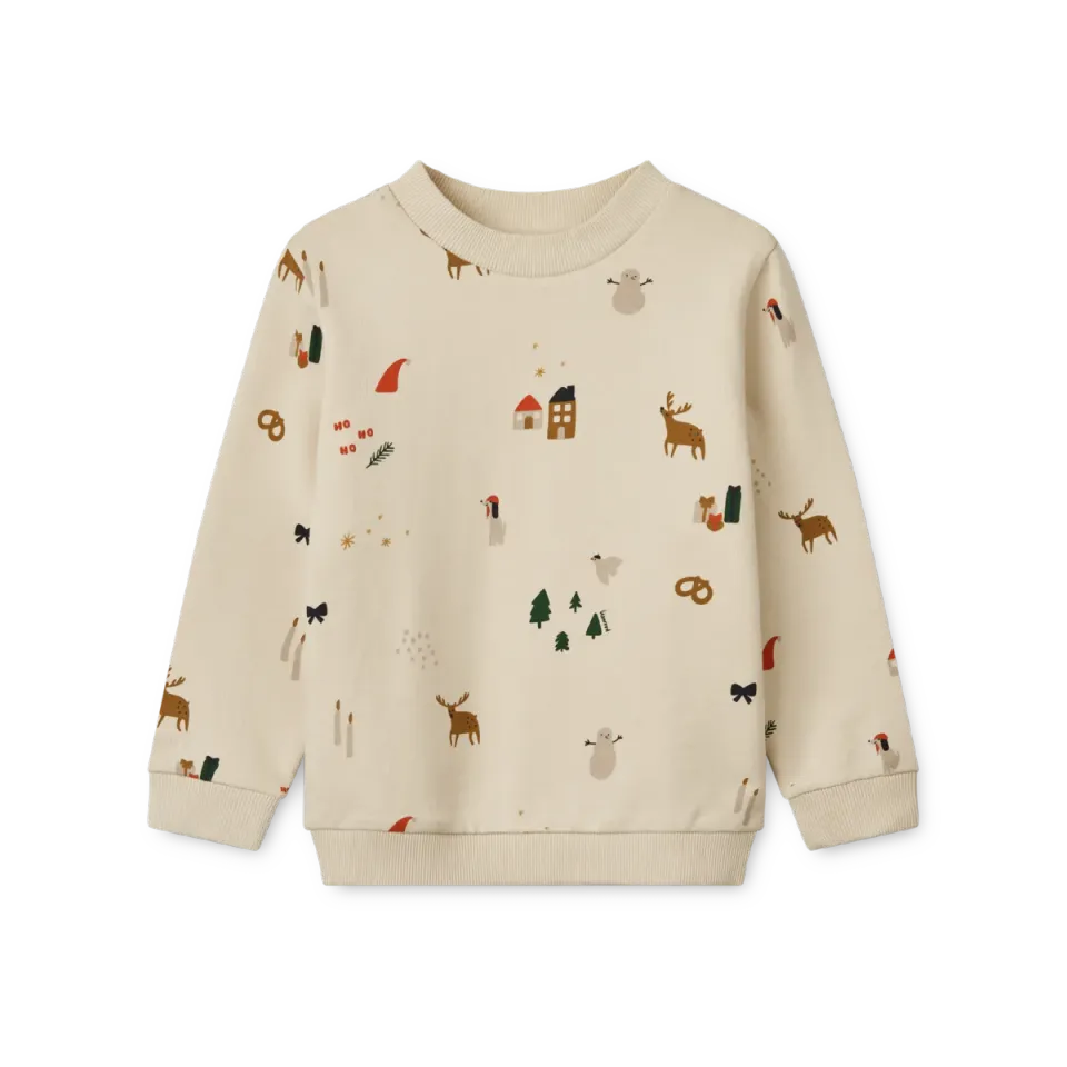 Liewood Thora Holiday Felpa Cotone Bio Bambini Natale