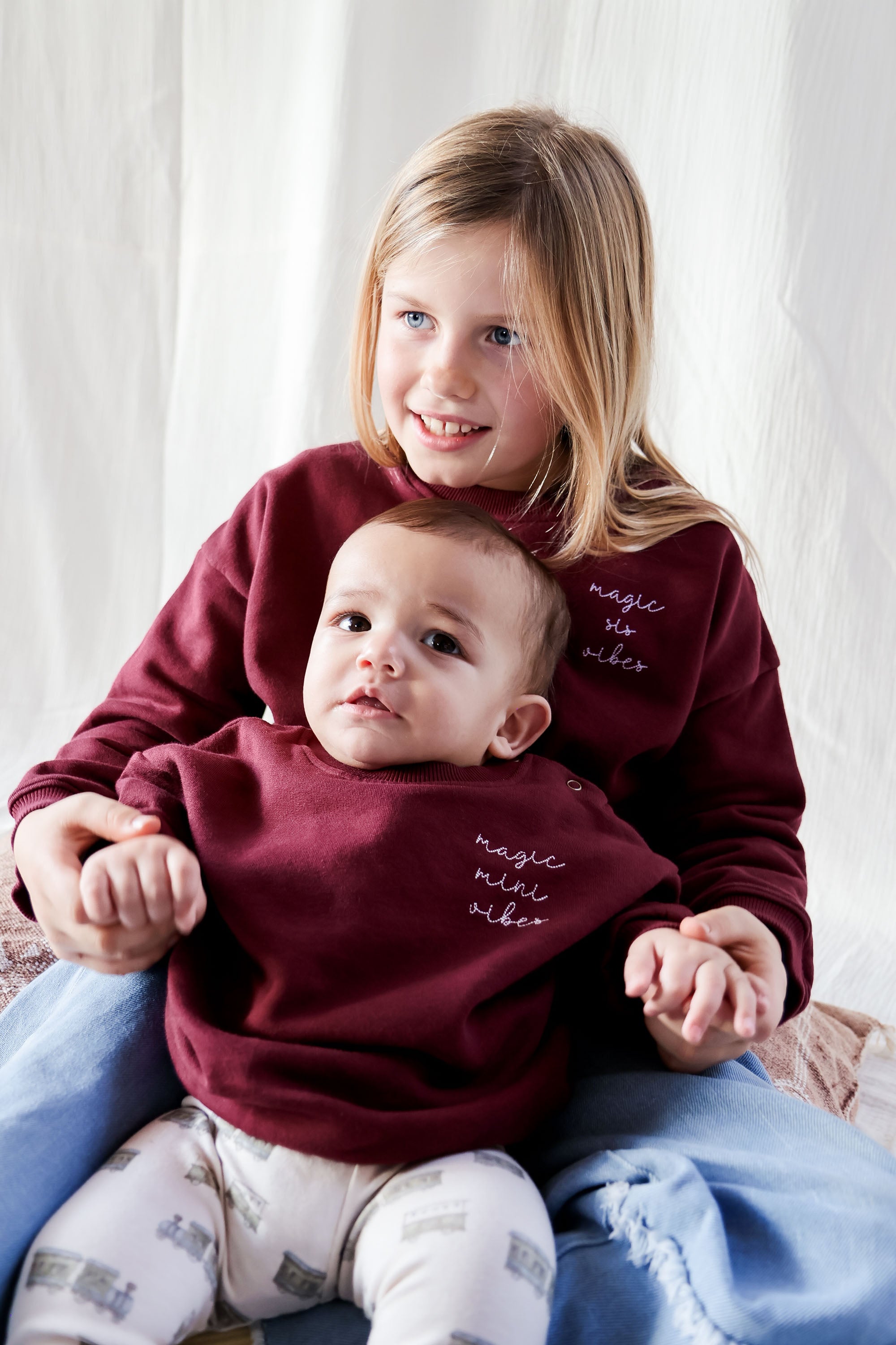 Ella and Rapha MINI felpa bambino bordeaux cotone morbido