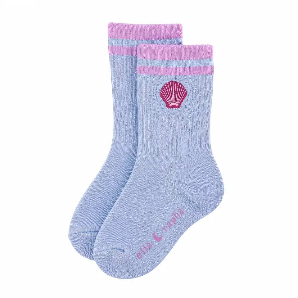 Ella and Rapha Sparkly Seashell calzini blu cotone