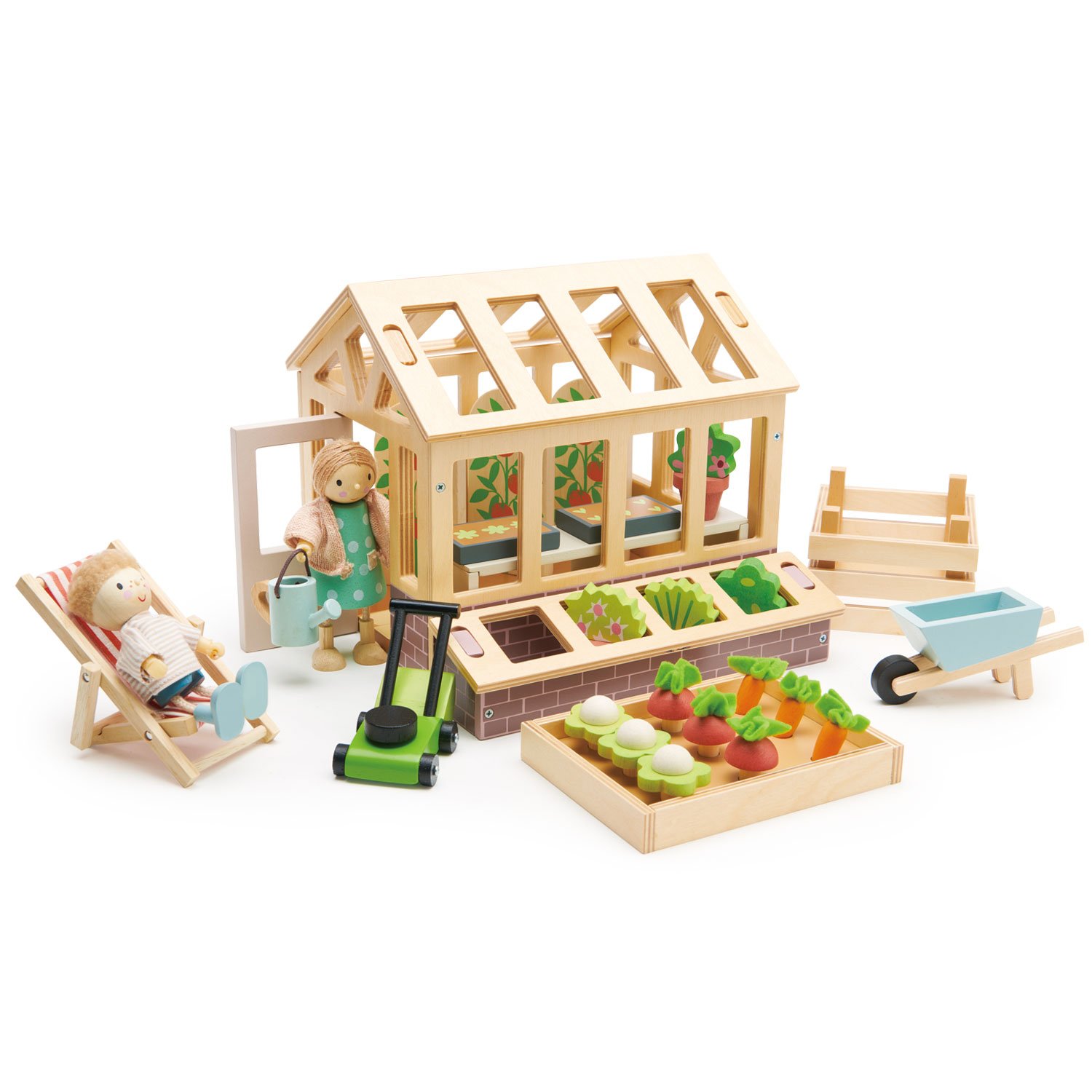 Tender Leaf Greenhouse Cottage Set Giardino Serra Legno