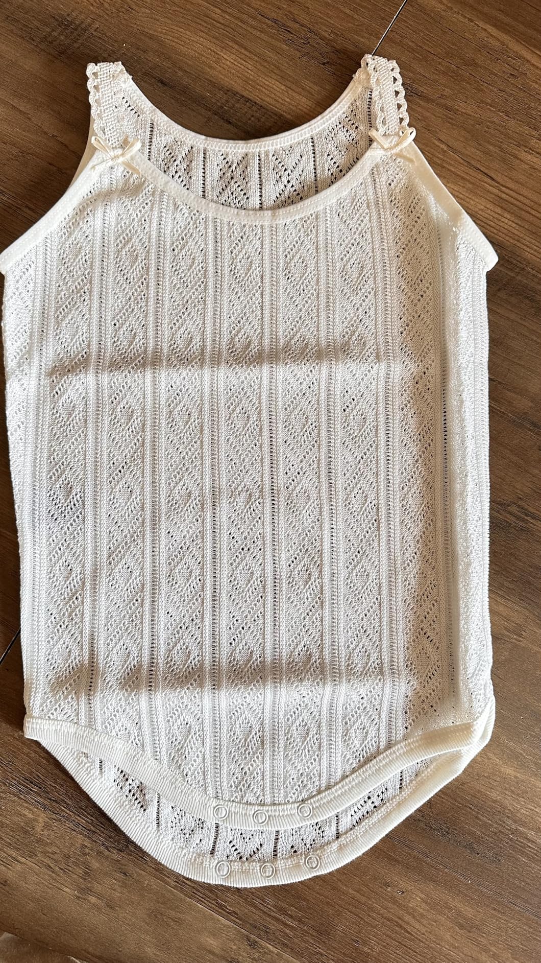 Babidu Perlé Body Spalline Sottili Cotone Bianco 18 Mesi
