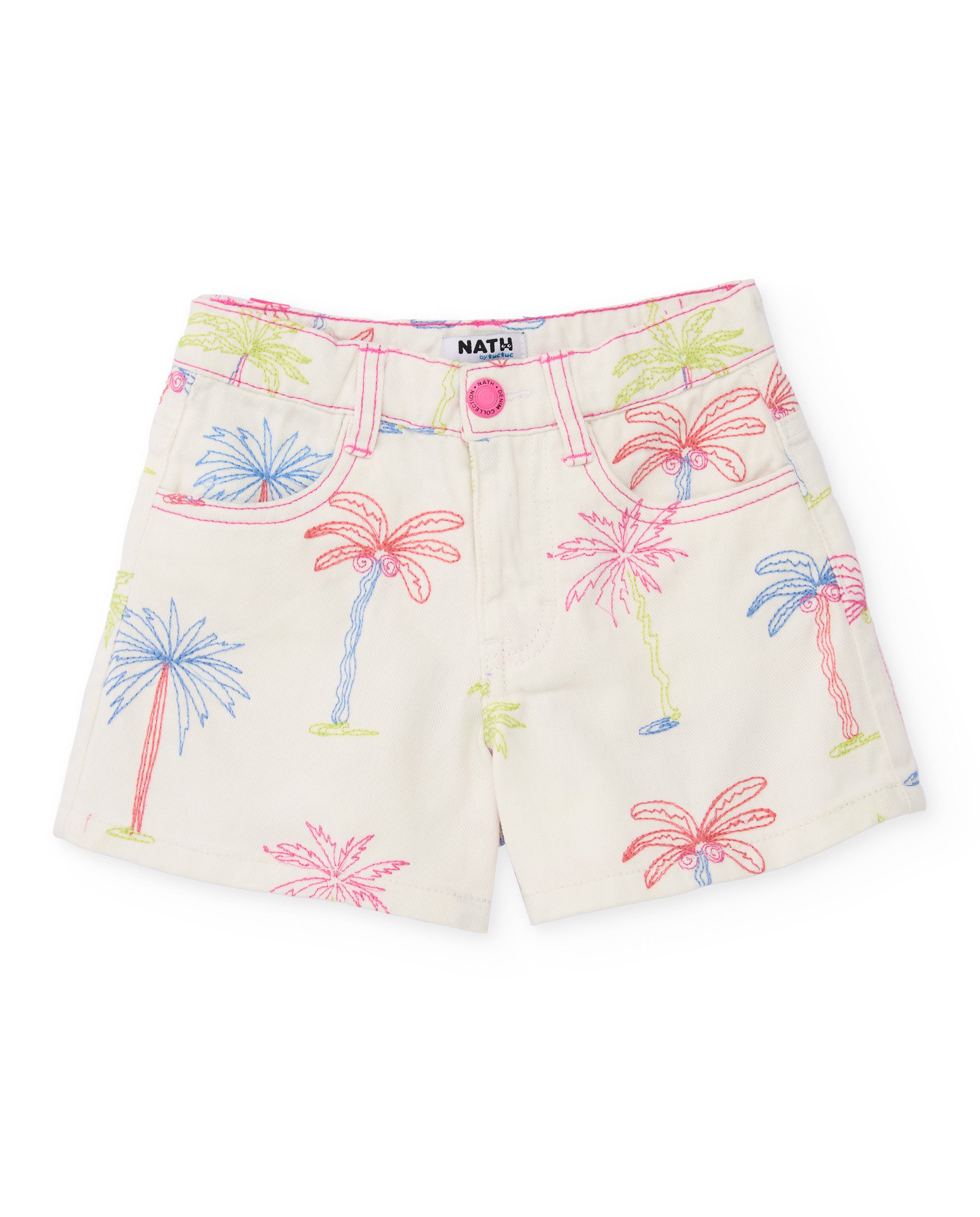 Tuc Tuc shorts bambina bianco stampa palme