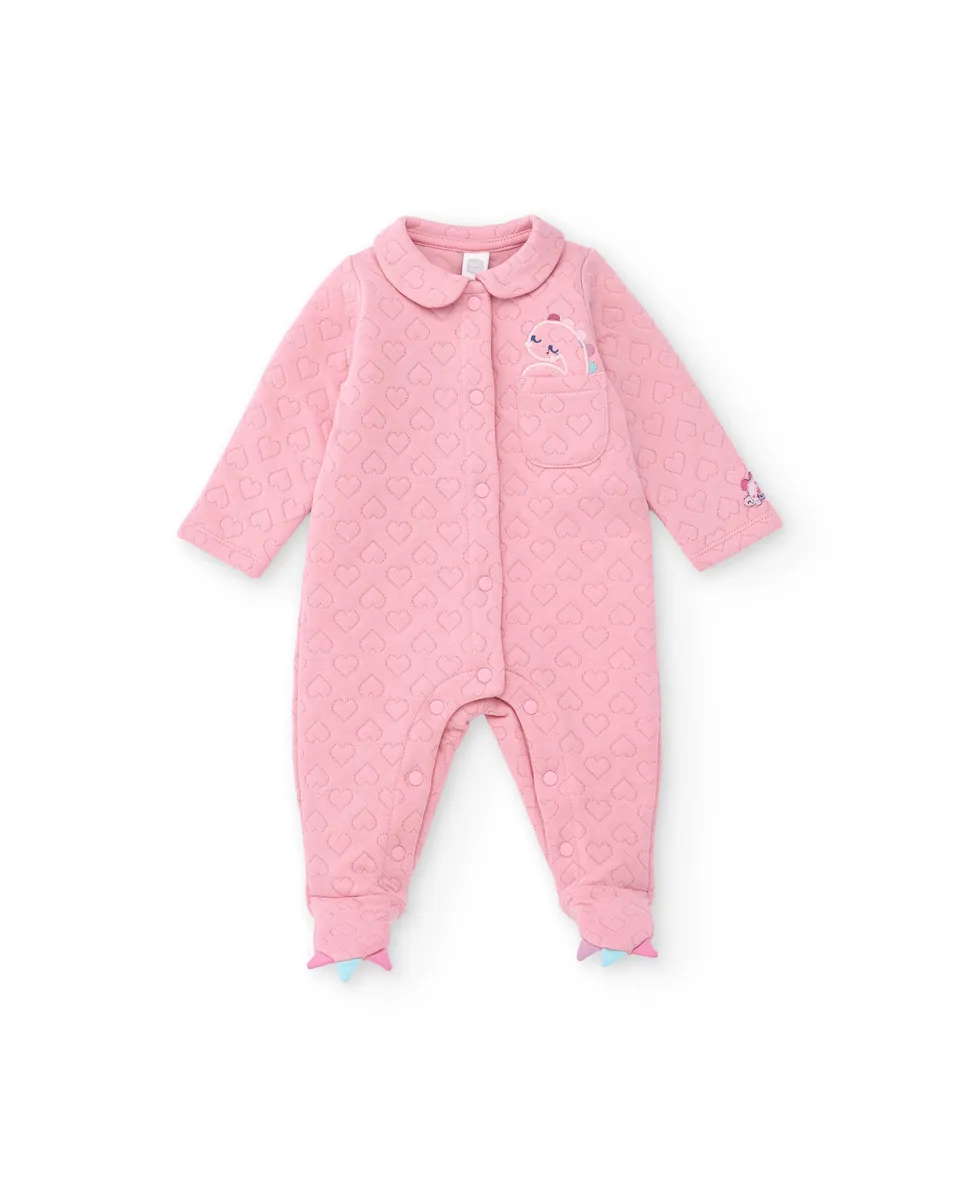 Tuc Tuc Pagliaccetto Neonata Rosa Cuori Rilievo Cotone