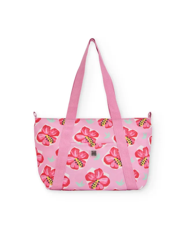 Tuc Tuc borsa bambina fiori rosa con zip