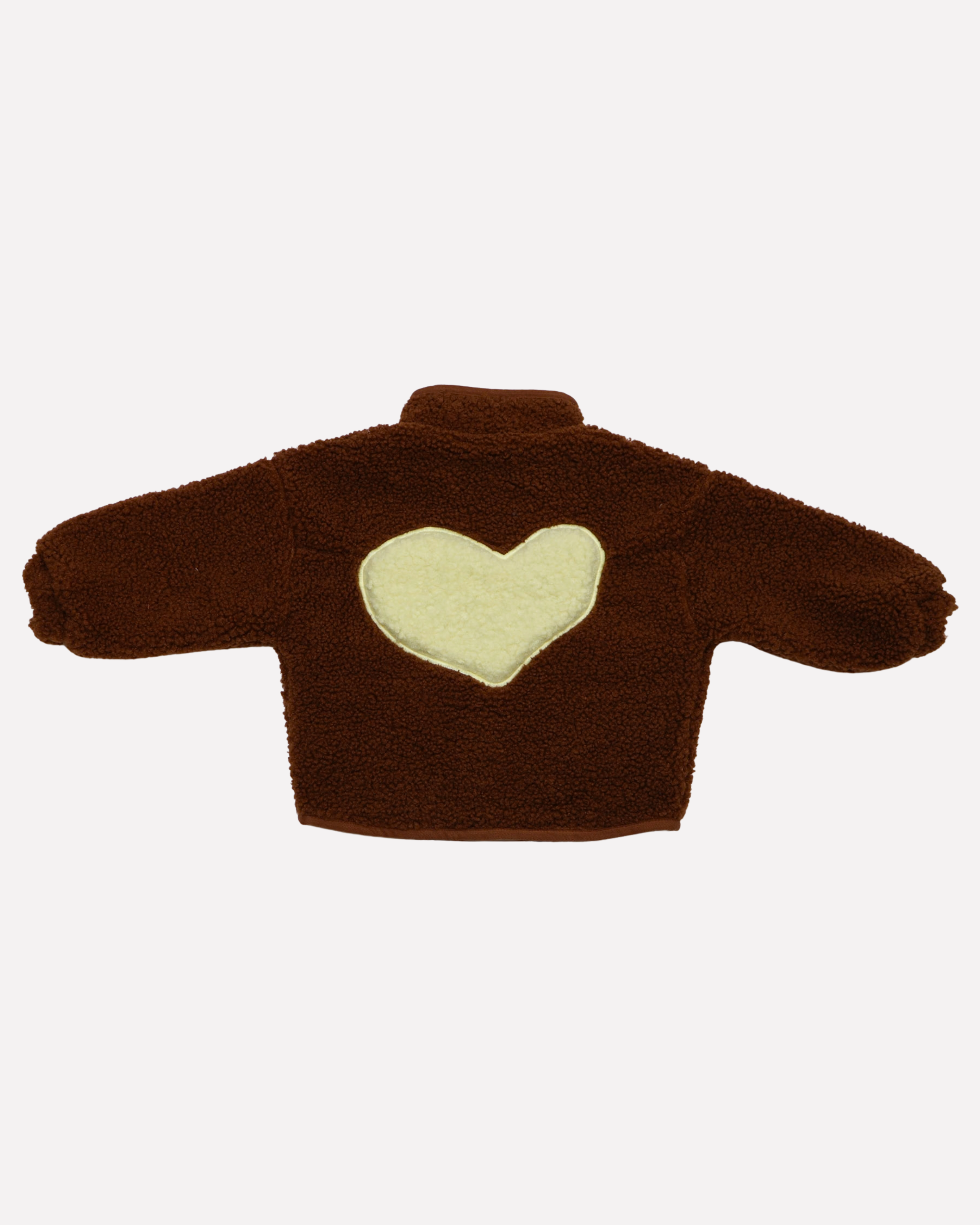 Ella and Rapha Heart giacca teddy marrone pile bimbi