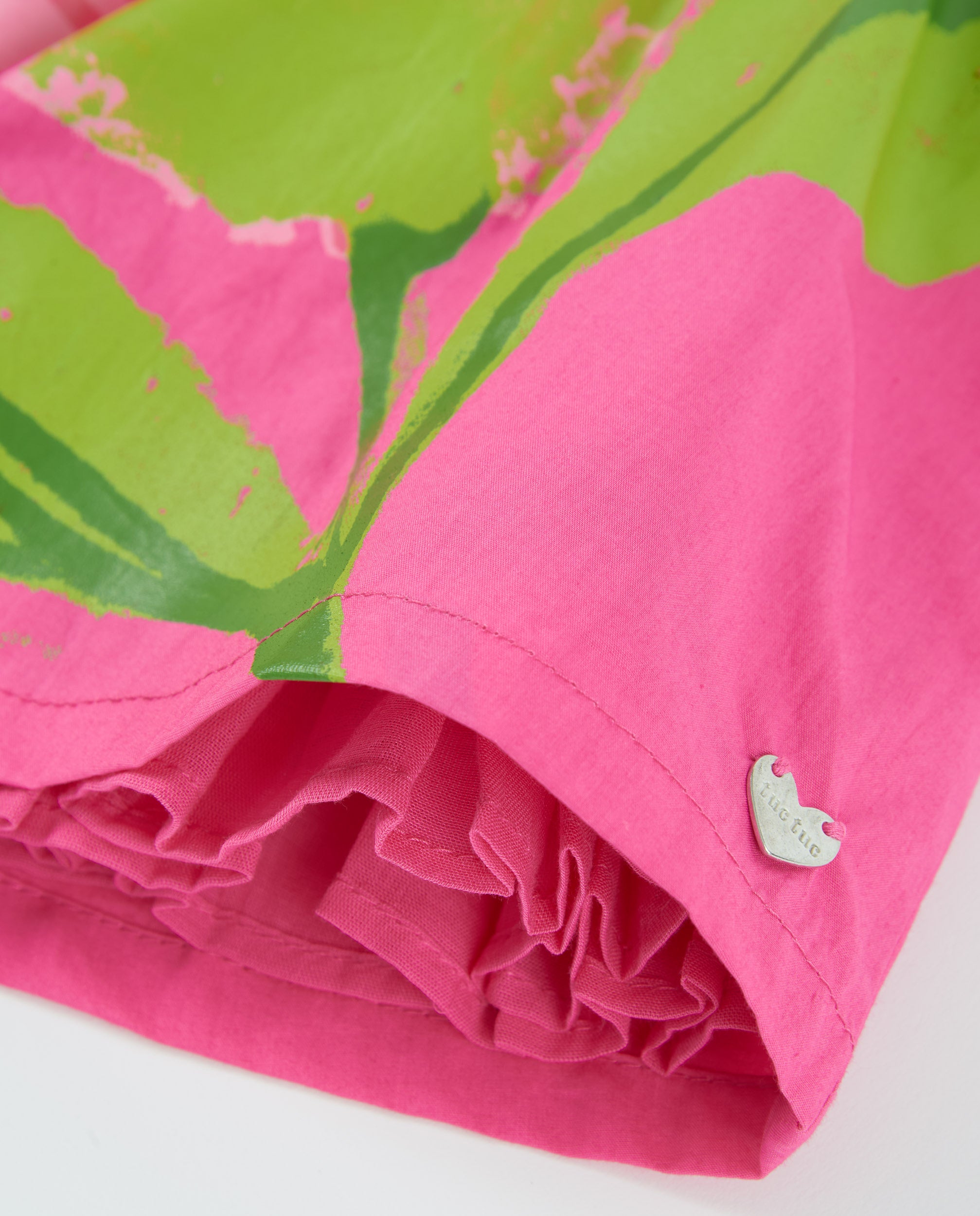 Tuc tuc vestito bambina fucsia fiori smock manica volant