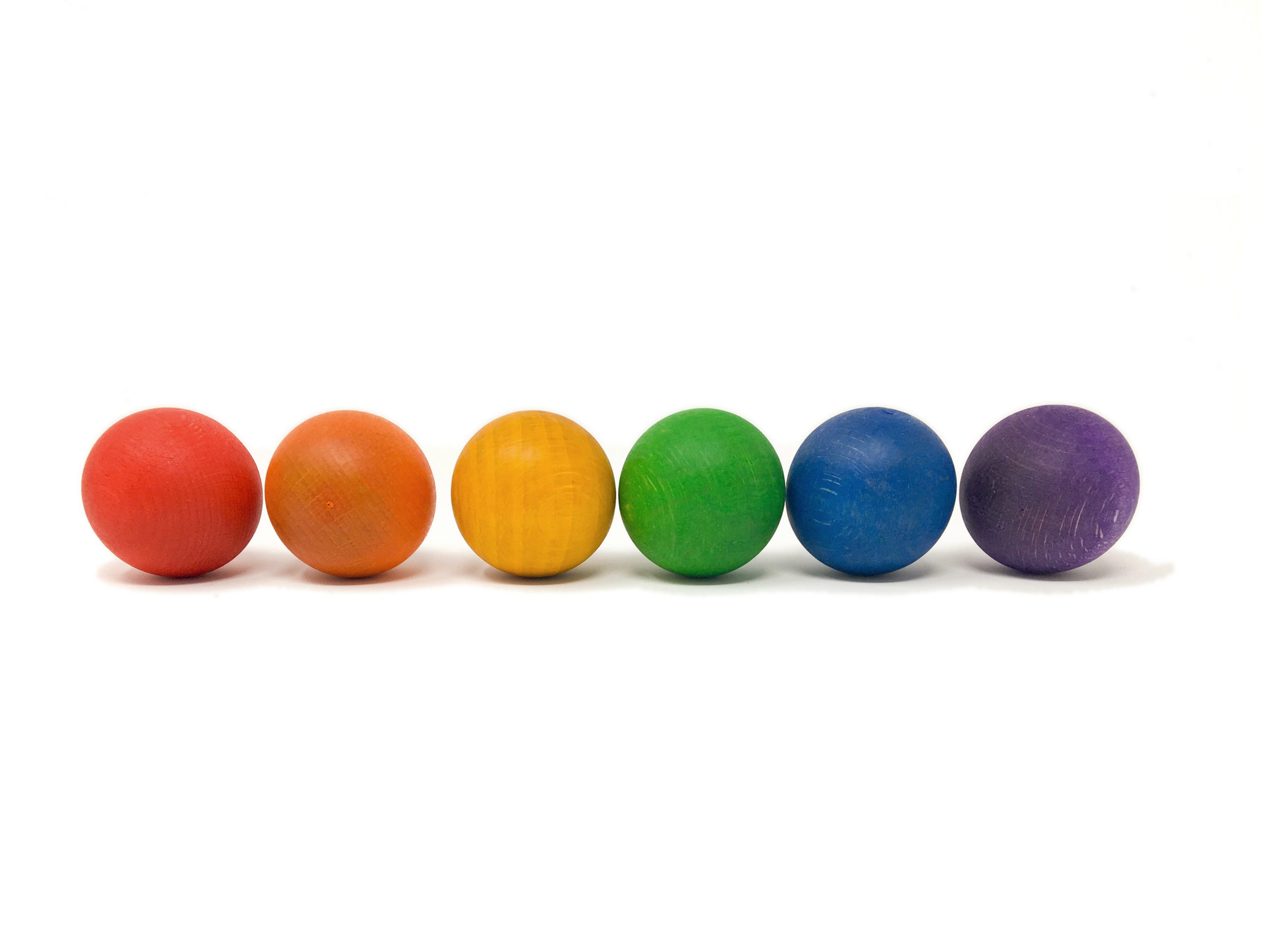 Grapat 6 Palle Grandi palline legno arcobaleno 4,5 cm