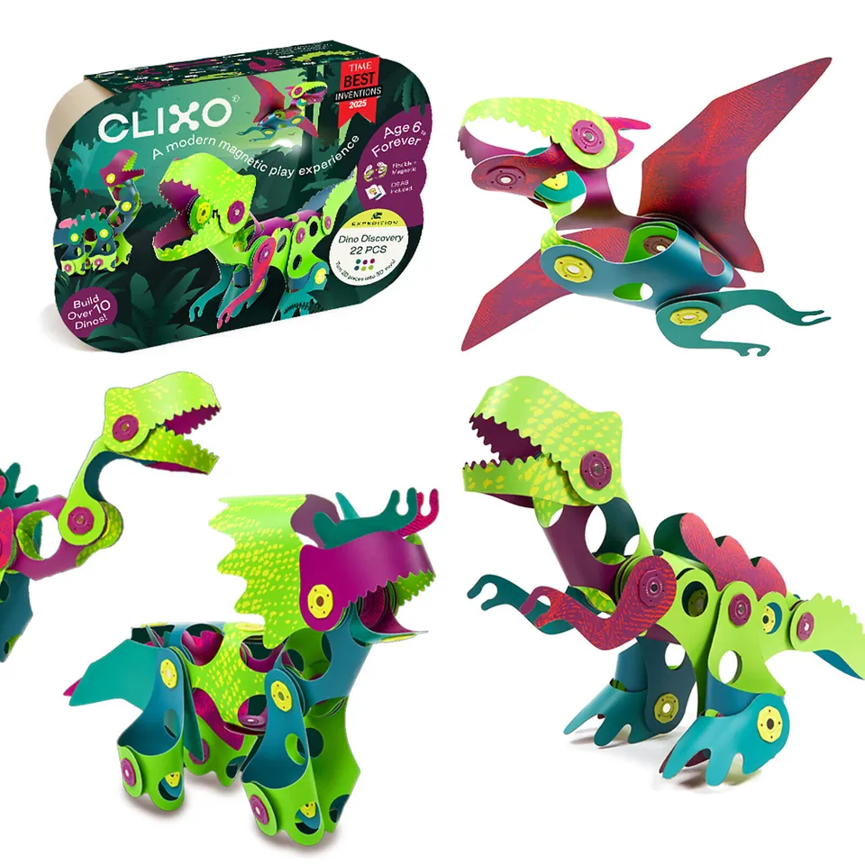 Clixo Dino Discovery Gioco Magnetico 22 Pezzi Dinosauri