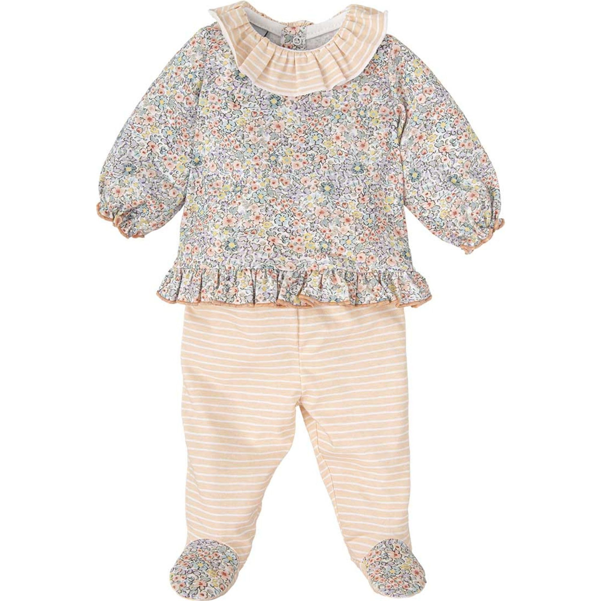 Babidu set neonata fiori maglia e ghetta 6 mesi