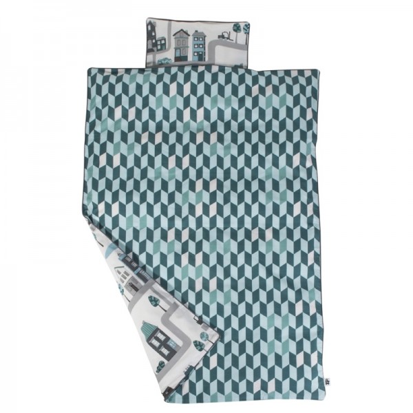 Sebra Village Boy Set Copripiumino Junior Cotone Organico