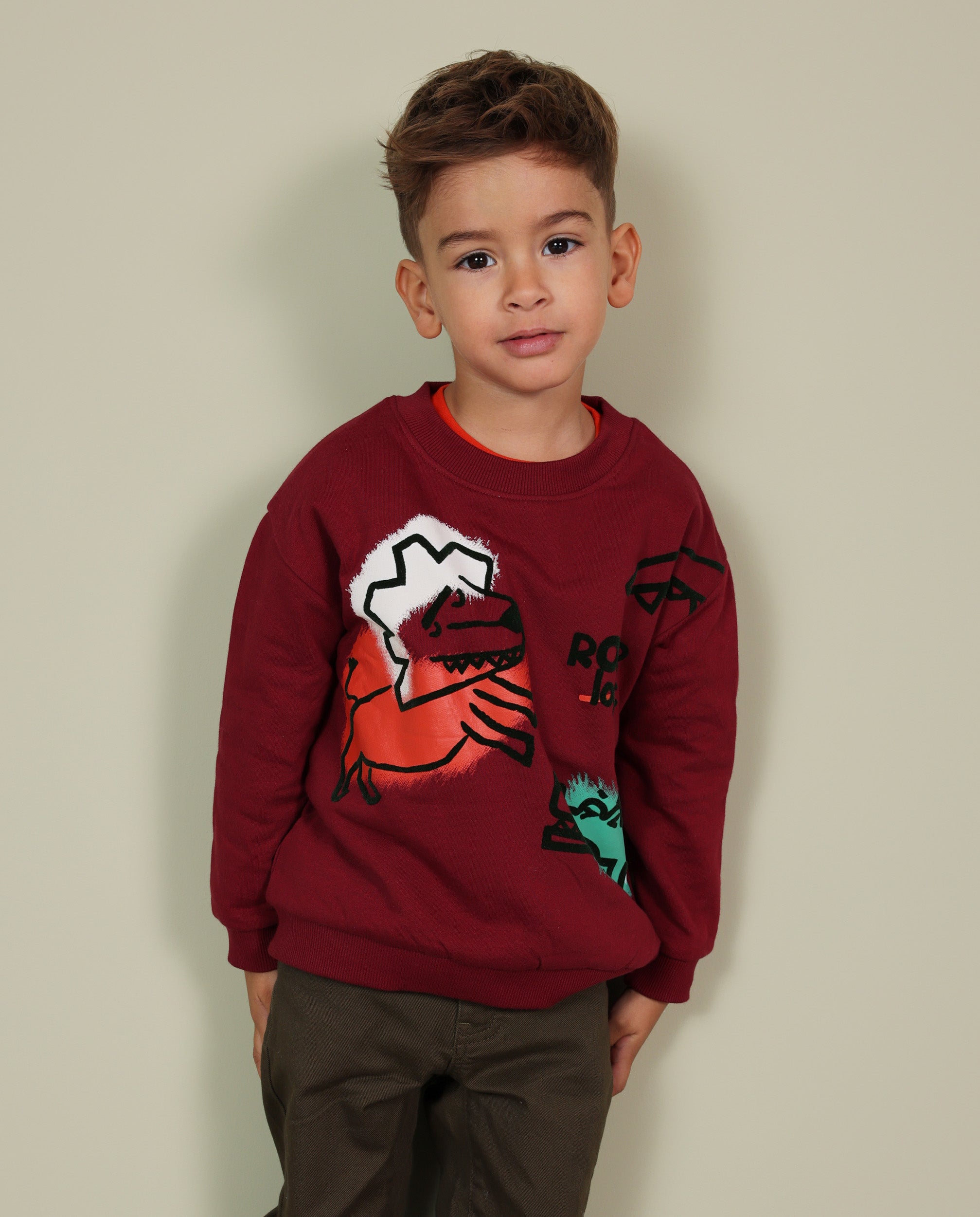 Tuc Tuc felpa bambino stampa animali bordeaux calda