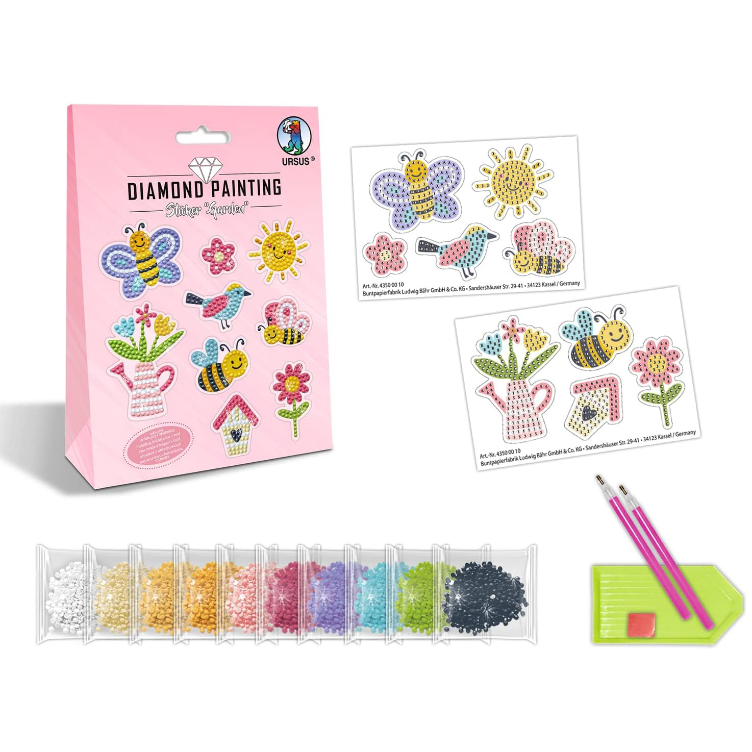 Ursus Crea Sticker Gemme Giardino kit creativo 8 anni