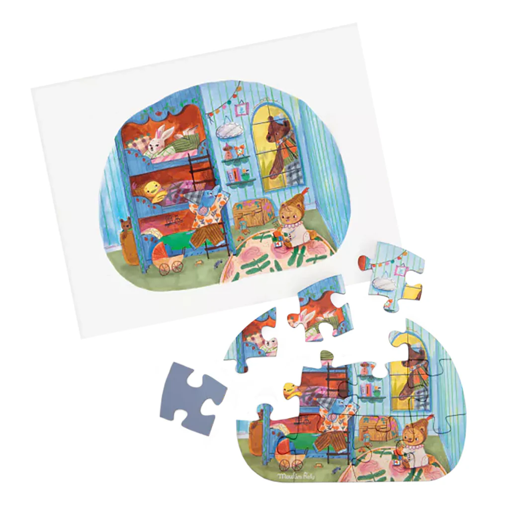 Moulin Roty Les Minouchkas puzzle 4x12 pezzi giornata