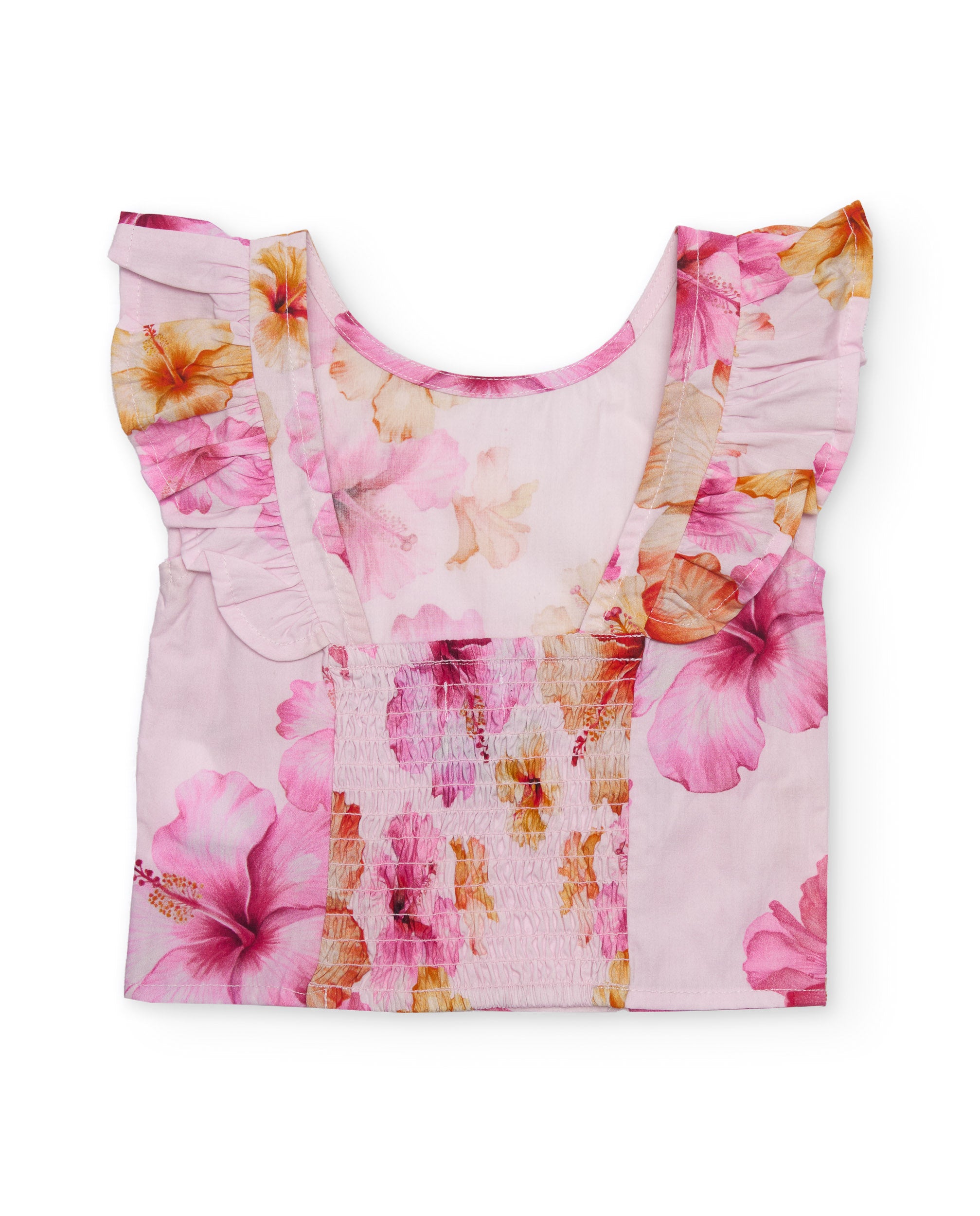 Tuc Tuc Camicia Bambina con Volant Rosa Fiori