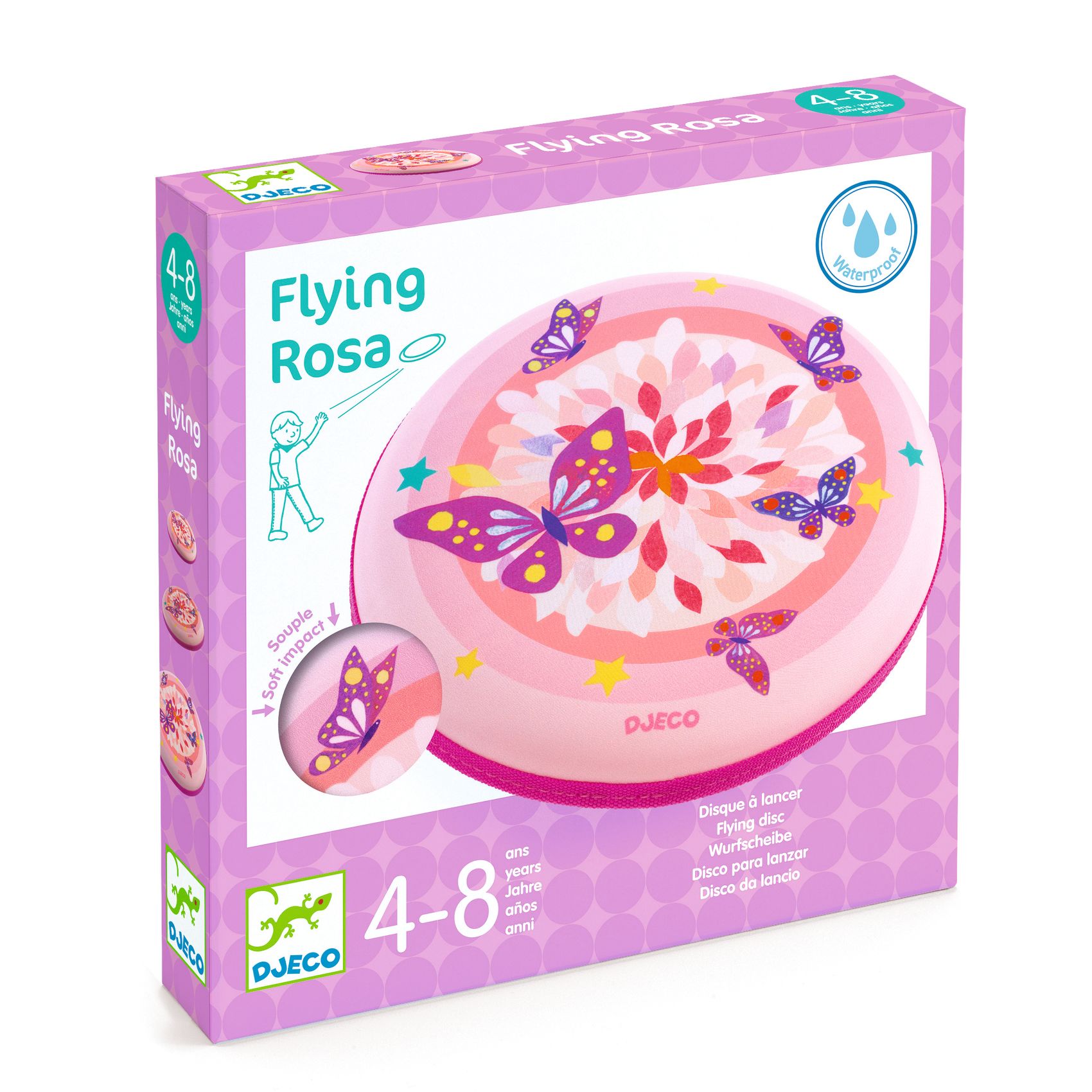 Djeco Flying Rosa frisbee morbido in schiuma