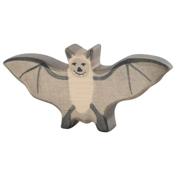 Holztiger Pipistrello figura legno dipinta a mano