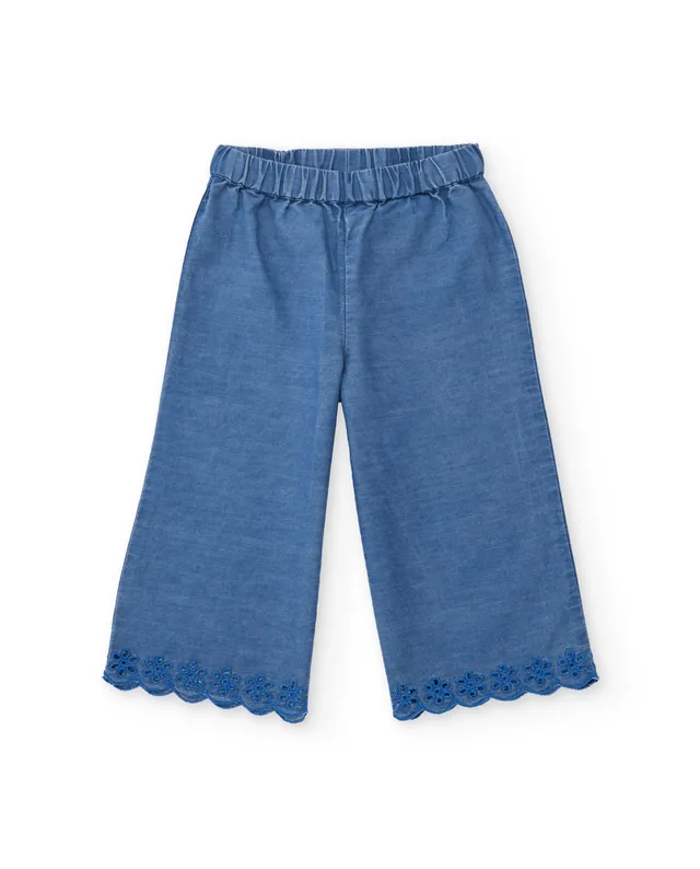 Tuc Tuc pantaloni jeans bambina leggeri blu con ricamo