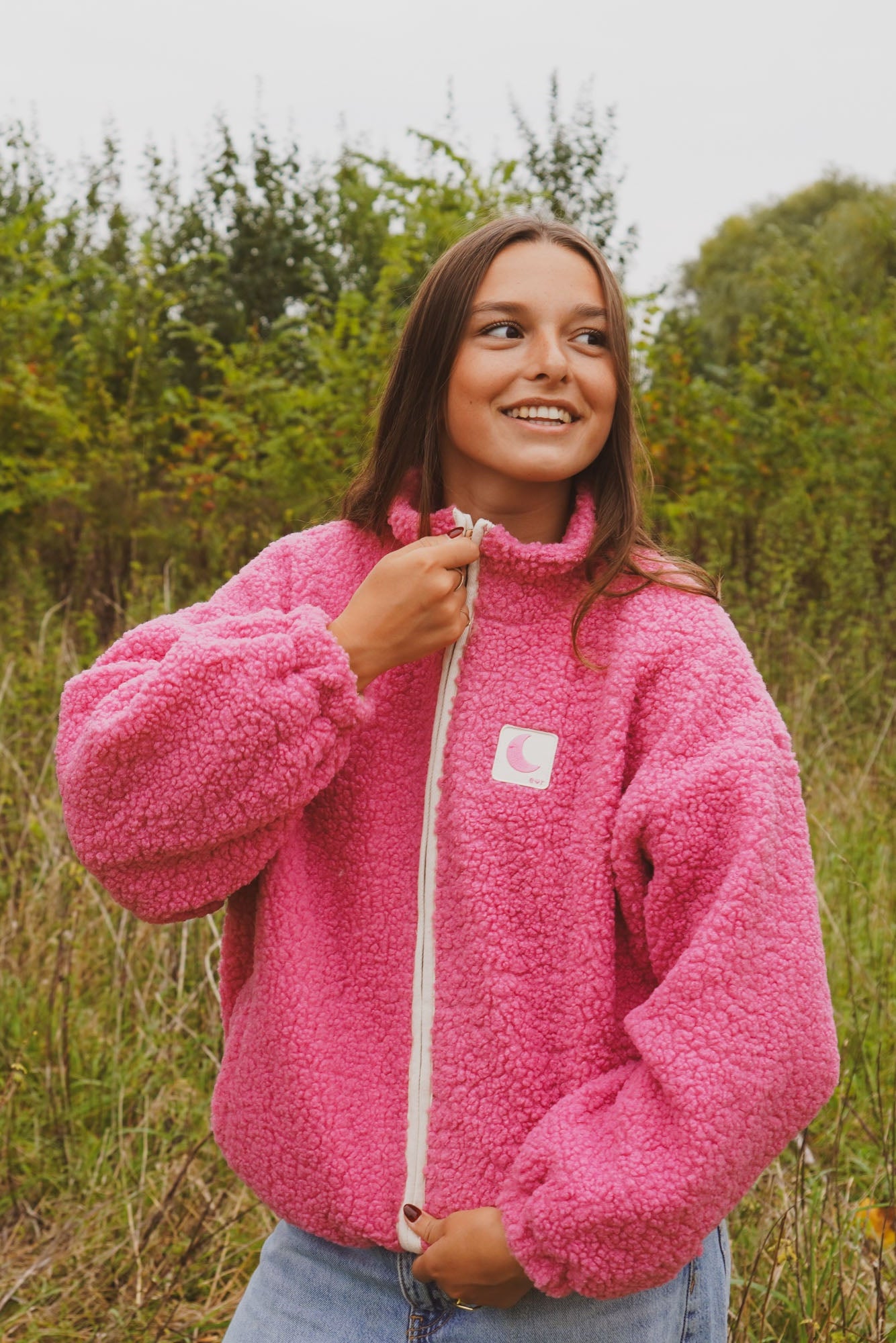 Ella and Rapha Teddy Jacket giacca rosa teddy calda