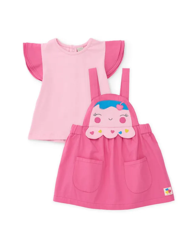Tuc Tuc completo neonata rosa faccina 2 pezzi