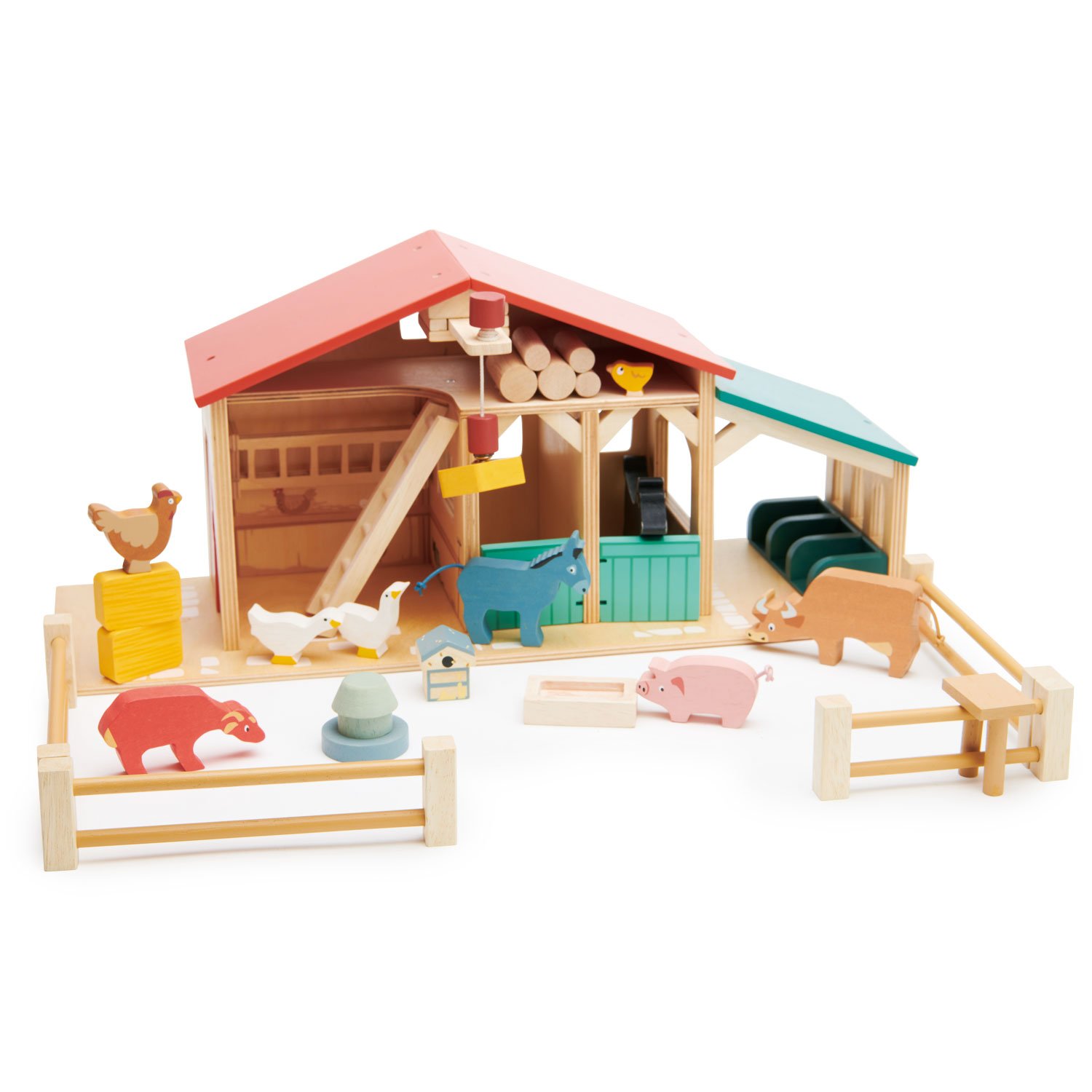Tender Leaf Leaf Farm Set Fattoria legno 50 cm