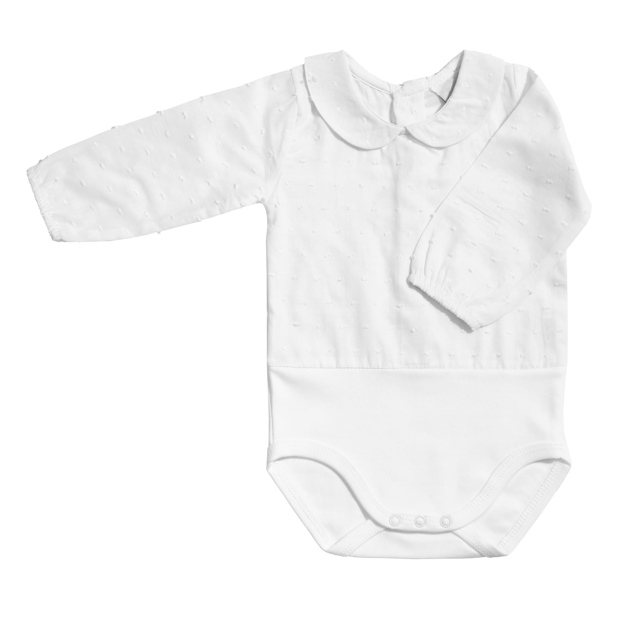 Babidu Body Plumetti Volant manica lunga cotone