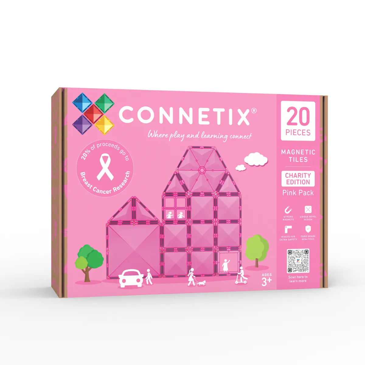 Connetix Tiles Costruzioni Magnetiche 20 Pezzi Pink