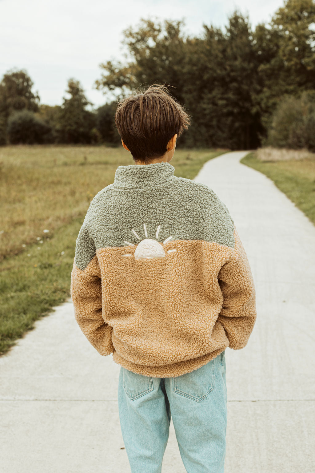 Ella and Rapha Sun Jacket giacca teddy verde salvia bimbi