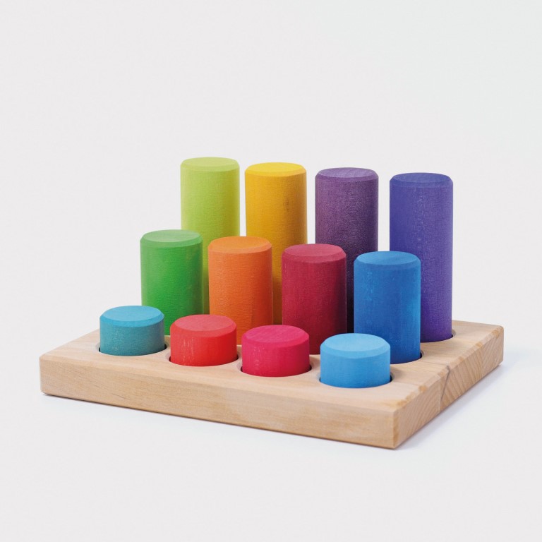 Grimm's Cilindri colori primari gioco legno 12 pezzi