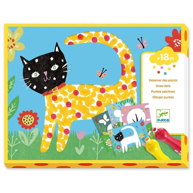 Djeco Clean Paint Small Dots set artistico 4 quadretti