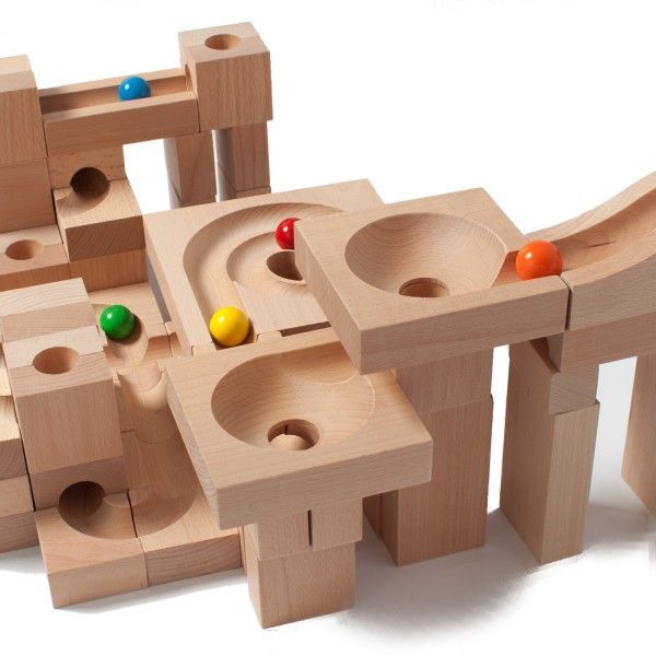 Kaden Set misto 64 pezzi pista biglie legno