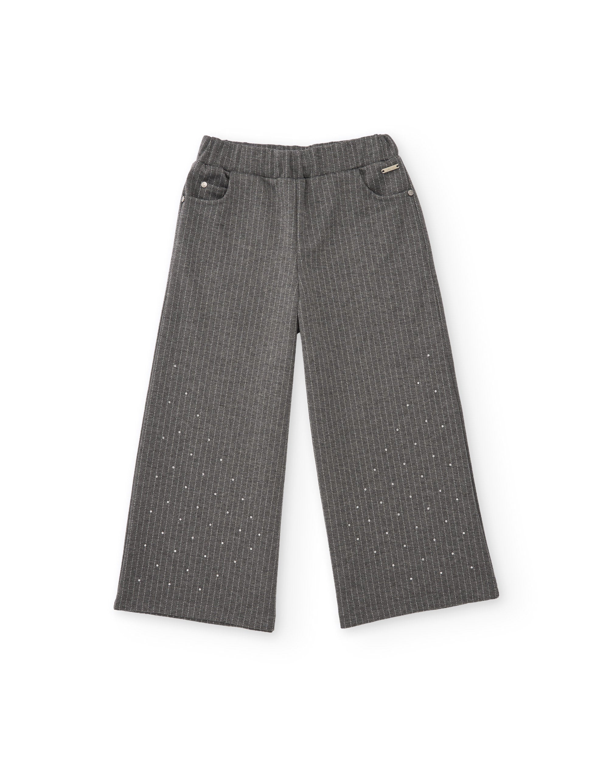 Tuc Tuc pantalone palazzo bambina grigio con paillettes