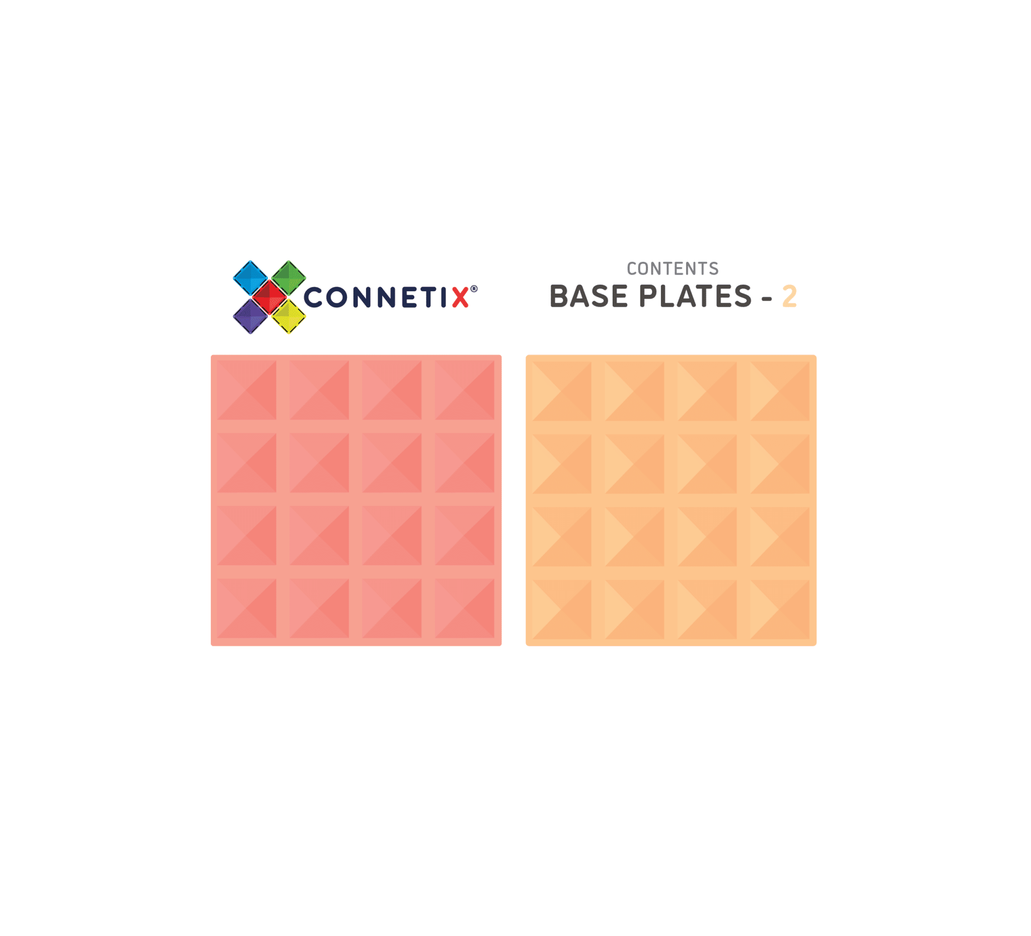 Connetix Base Plate Peach costruzioni magnetiche 2 pz