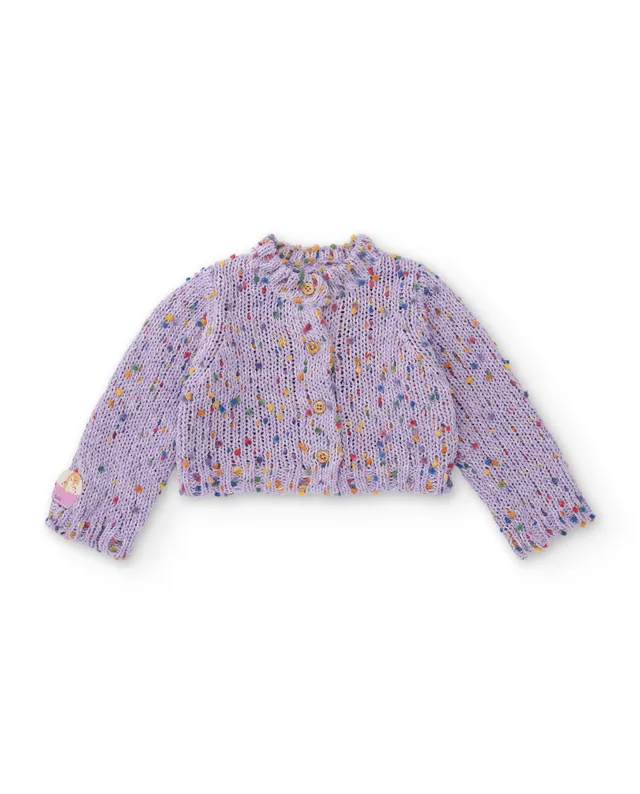 Tuc Tuc giacca maglia neonata lilla stampa fiori