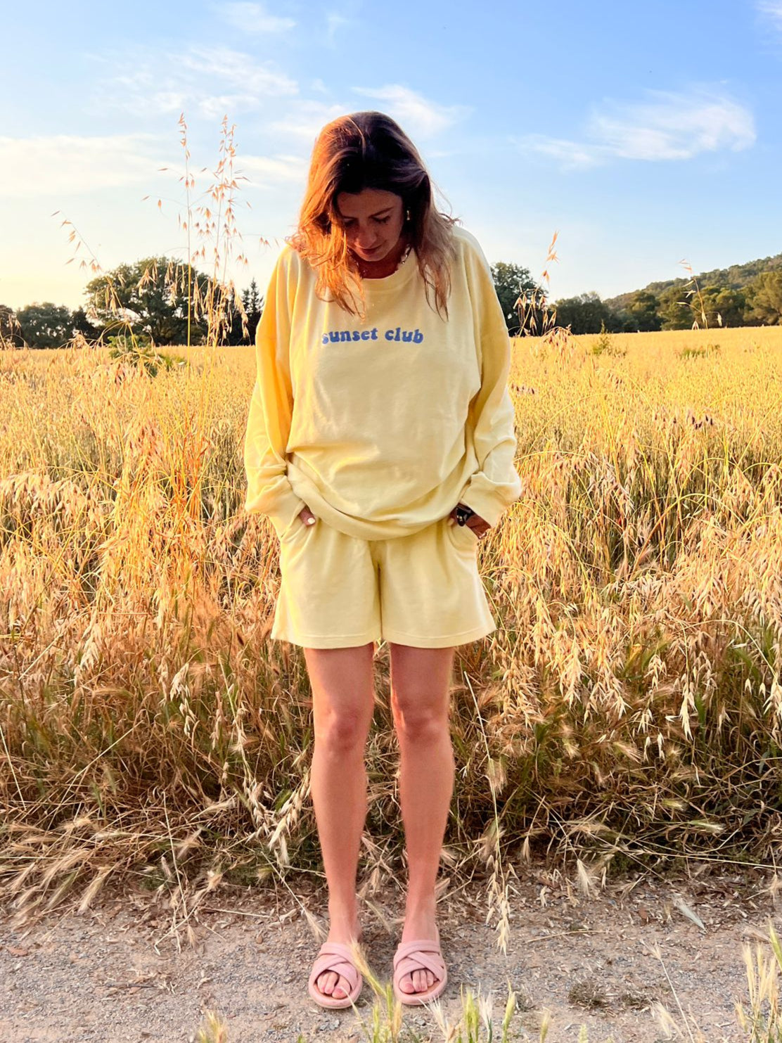 Ella and Rapha Terry shorts gialli taglia unica spugna