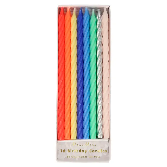 Meri Meri Twisted candele torta neon 16 pezzi