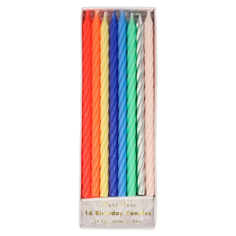 Meri Meri Twisted candele torta neon 16 pezzi