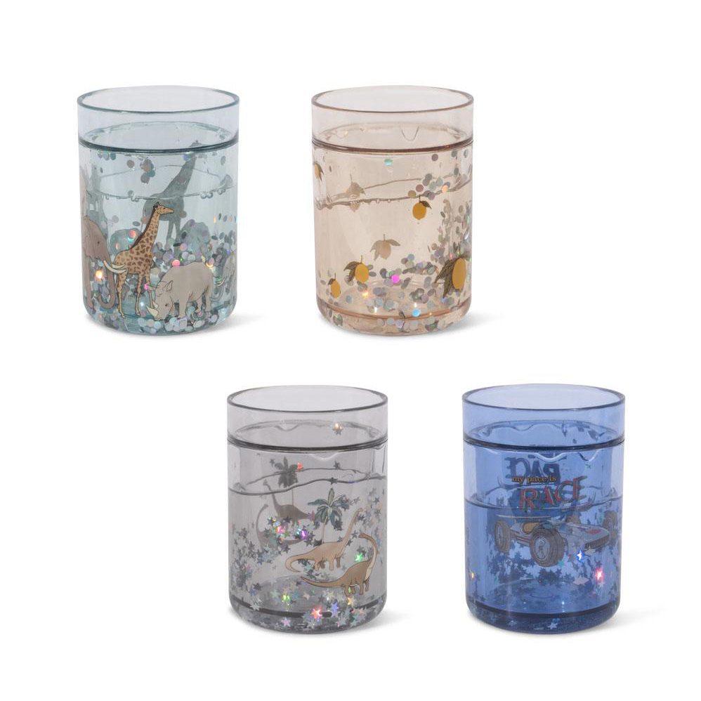 Konges Sløjd bicchieri glitter blue mix 4 pezzi