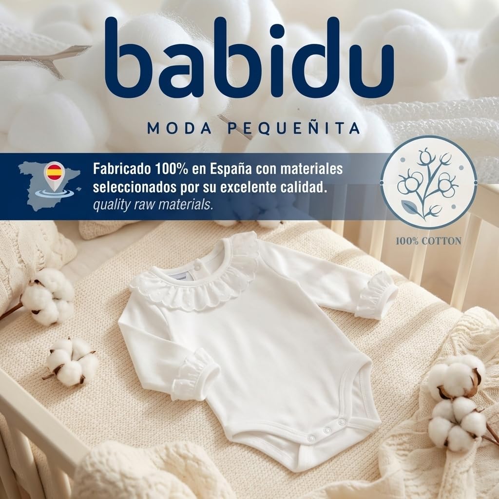 Babidu 1199 body maniche lunghe bianco 0-3 mesi pizzo